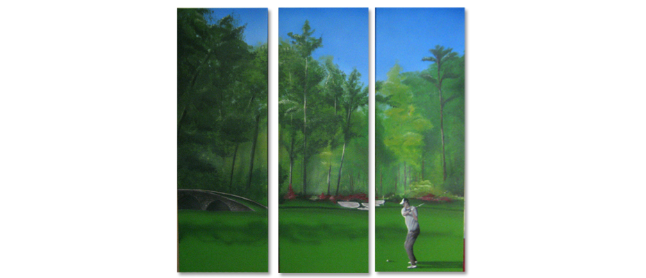 jeweils 70cm x 20cm Golfspieler in Acryl