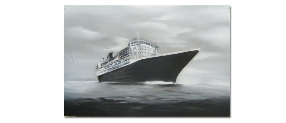 150cm x 80cm Queen Mary2 in Spr&uuml;hlack
