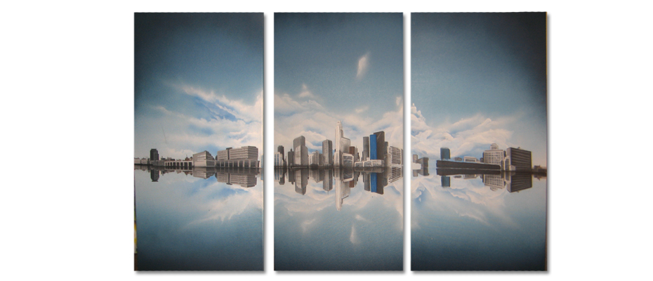 jeweils 90cm x 20cm Los Angeles in Acryl